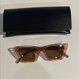 Saint Laurent Pink Mica Sunglasses with Case